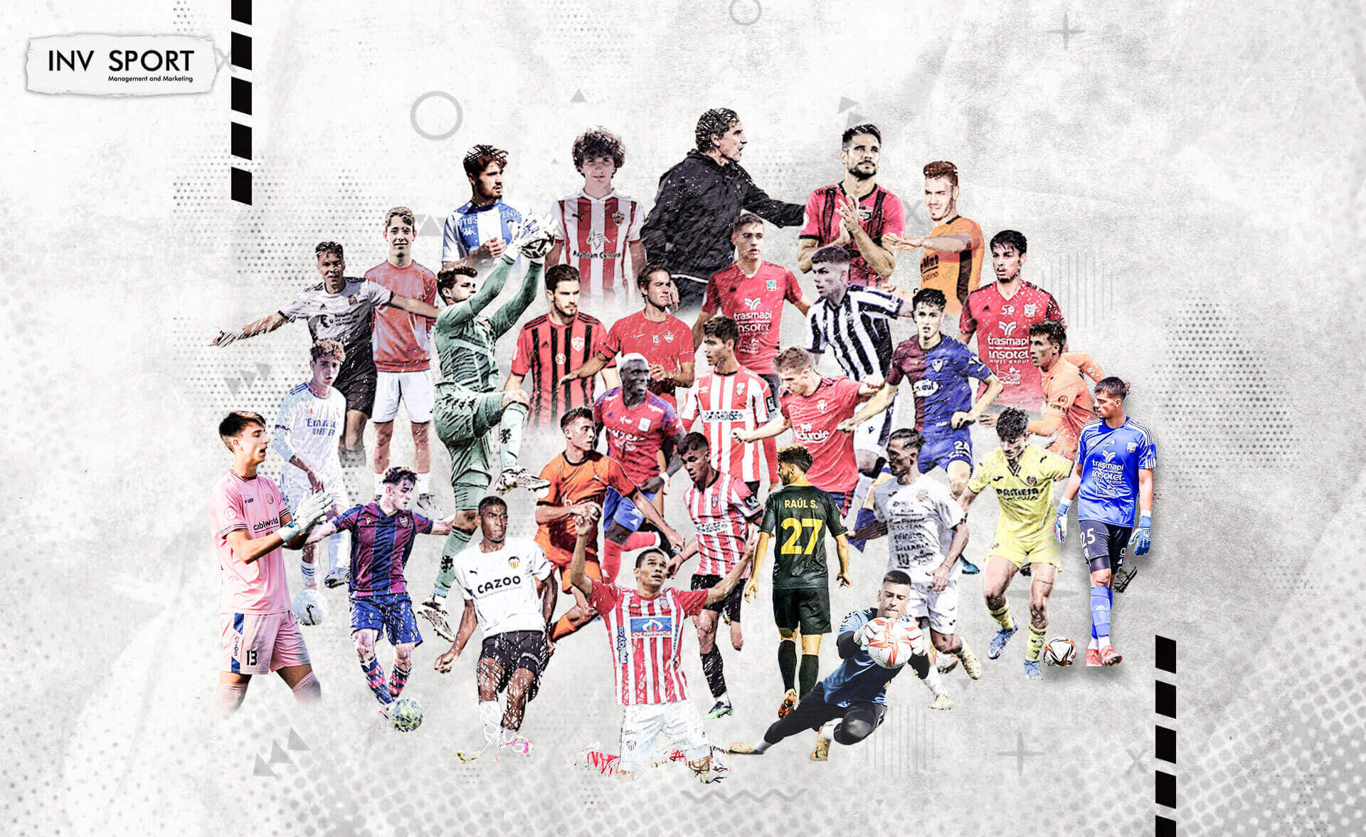 Mosaico con imágenes de jugadores profesionales de INVsport.